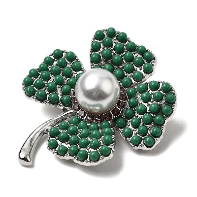 Acrylic Pearl & Rhinestone Brooches JEWB-L026-03P-1