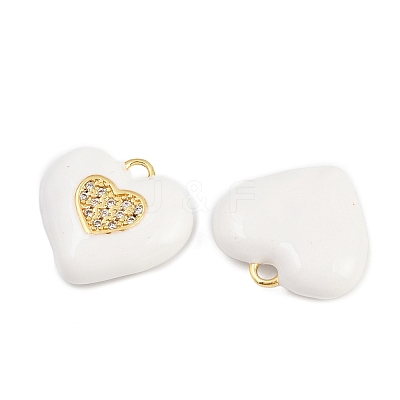 Brass Micro Pave Cubic Zirconia Pendants KK-B157-32G-1