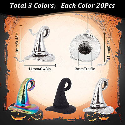 60Pcs 3 Style Rainbow Color Alloy Pendants FIND-SC0004-19-1