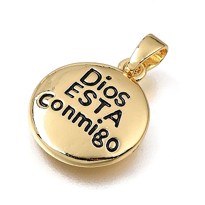 Brass with Black Enamel Pendants X-KK-CBAA632-35G-1
