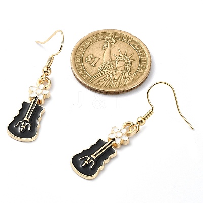 Golden Alloy Enamel Dangle Earrings for Women X-EJEW-JE05657-1