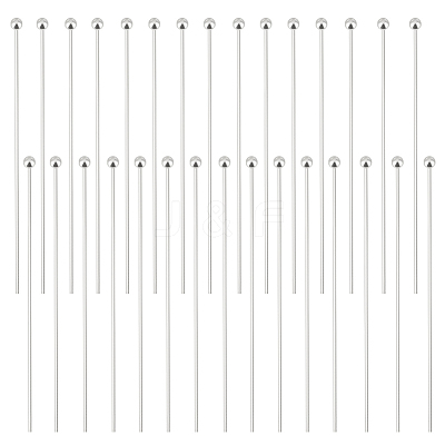 30Pcs 925 Sterling Silver Ball Head Pins STER-BBC0005-96A-1