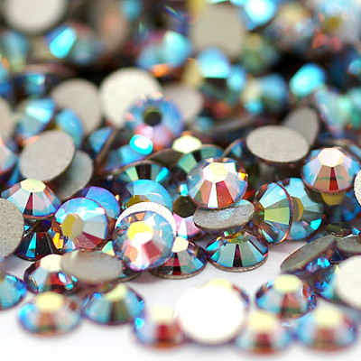 Glass Flat Back Rhinestone RGLA-C002-SS16-212AB-1