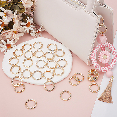 32Pcs Alloy Spring Gate Rings FIND-ME0003-23G-1