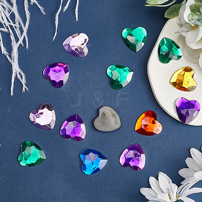 160Pcs 8 Colors Acrylic Rhinestone Cabochons MACR-GF0001-05-1