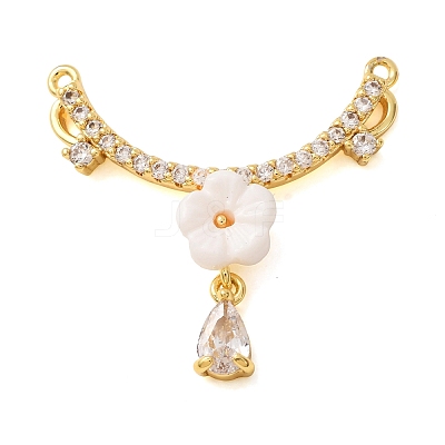 Brass Pave Clear Cubic Zirconia Pendants CU-CBA2C2D-04G-01-1
