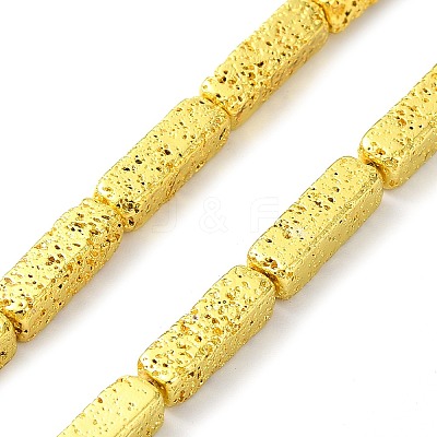Electroplated Natural Lava Rock Beads Strands G-I360-K03-01-1