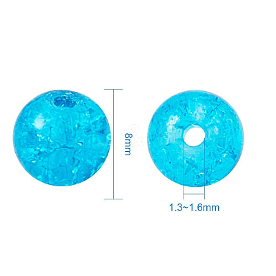 Spray Painted Crackle Glass Beads CCG-PH0002-01-8mm-1
