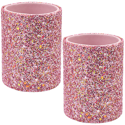 2Pcs Sequins Plastic Eyebrow Pencil Storage Holder AJEW-CL0005-54-1
