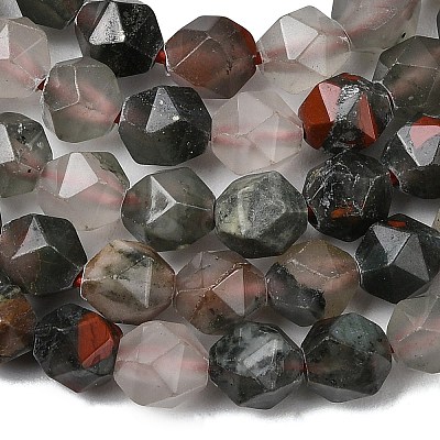 Natural African Bloodstone Beads Strands G-Z119-A28-01-1