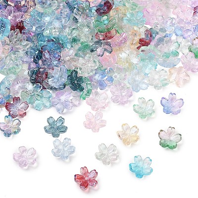 60G Baking Paint Transparent Glass Bead Caps DGLA-YW0001-63-1