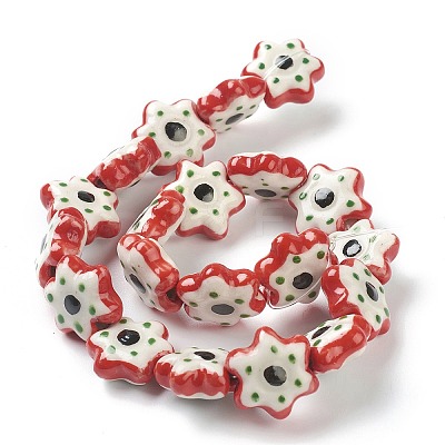 Handmade Porcelain Flower Beads PORC-J008-07-1
