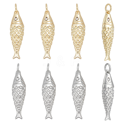 8Pcs 2 Colors Rack Plating Brass Pendants KK-BC0015-30-1
