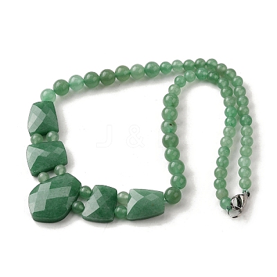 Natural Green Aventurine Faceted Bib Graduated Beaded Necklaces for Women NJEW-B128-01K-1