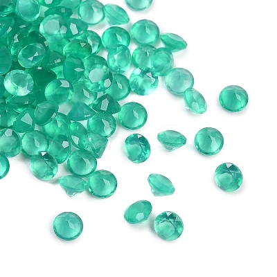 Faceted Natural Green Onyx Agate(Dyed & Heated) Cabochons G-I295-05C-07-1