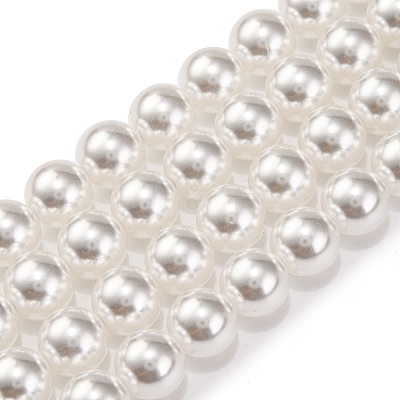 Baking Paint Pearlized Glass Pearl Round Bead Strands PEAR-H019-02D-04-1