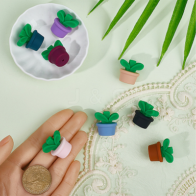 10 Colors Plant Food Grade Eco-Friendly Silicone Focal Beads SIL-SP0001-11-1