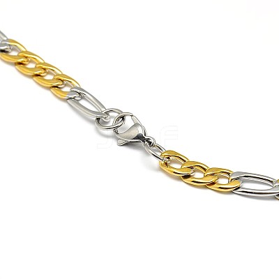 Fashionable Matte 304 Stainless Steel Figaro Chain Necklaces for Men STAS-A028-N016C-1