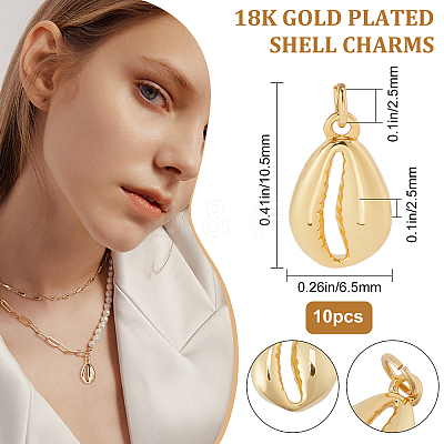 10Pcs Brass Pendants KK-BBC0001-52G-1
