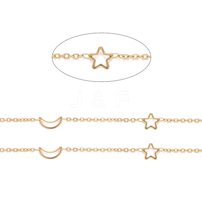PVD Vacuum Plating 304 Stainless Steel Moon and Star Link Chains CHS-E006-10G-1