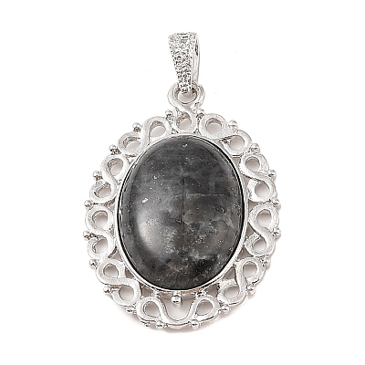 Natural Larvikite Pendants G-A226-03P-06-1