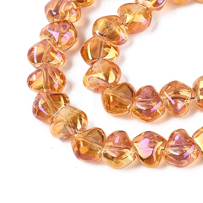 Electroplate Transparent Glass Beads Strands EGLA-Q133-01A-10-1