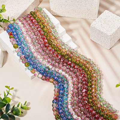 1 Strand Handmade Glod Sand Lampwork Beads Strands LAMP-TA0002-09E-1