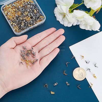 400Pcs 2 Style 304 Stainless Steel Bead Tips STAS-NB0001-16-1