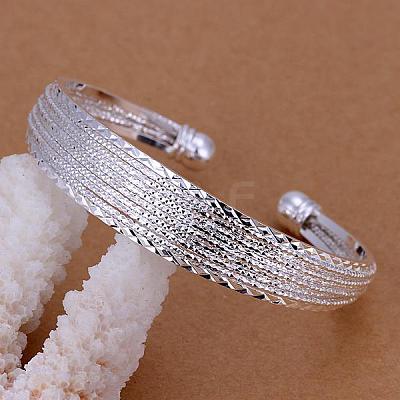 Classical Design Brass Cuff Bangles For Women BJEW-BB12401-1
