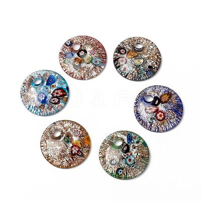 Handmade Silver Foil Lampwork Big Pendants FOIL-S116-3-B-1
