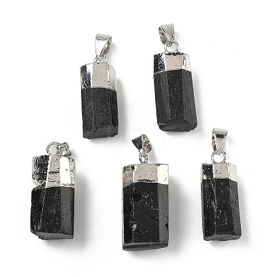 Natural Black Tourmaline Pendants G-D350-02P-1