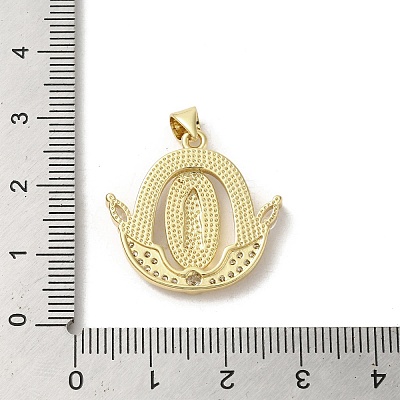 Brass Micro Pave Clear Cubic Zirconia Pendants KK-I708-03F-G-1