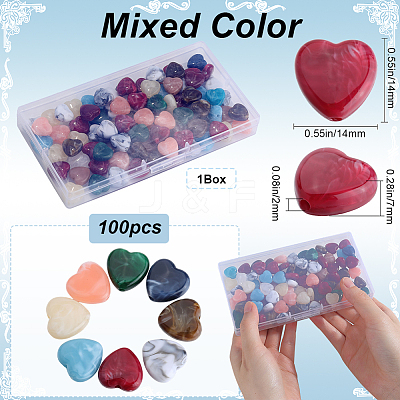 100Pcs Imitation Gemstone Acrylic Beads OACR-SP0001-05C-1