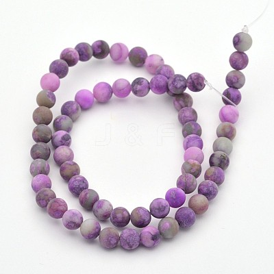 Natural & Dyed Gemstone Round Beads Strands G-D661-6mm-1-1