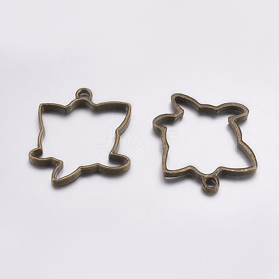 Tibetan Style Alloy Open Back Bezel Pendants PALLOY-L203-12AB-1