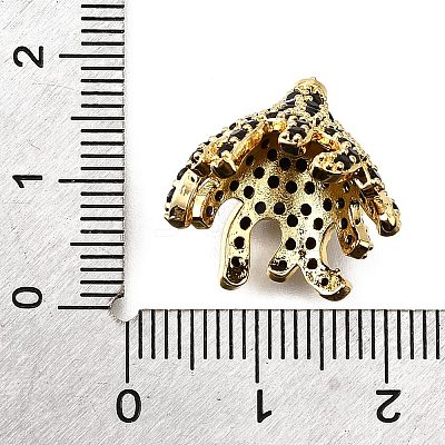 Brass Micro Pave Black Cubic Zirconia Beads KK-V011-26G-1