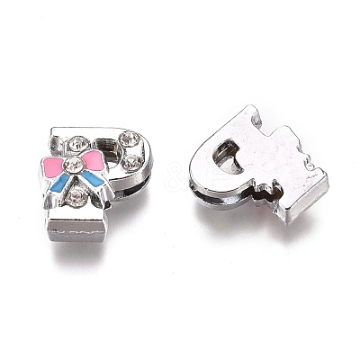 Alloy Enamel Letter Slide Charms X-PALLOY-K241-P-1