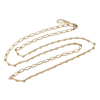 Brass Mixed Link Chain Necklaces NJEW-L013-16G-1
