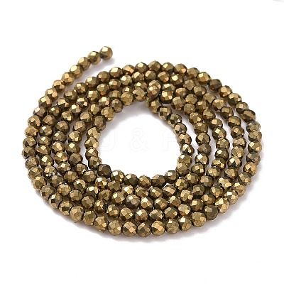 Electroplate Glass Beads Strands X-GLAA-H021-01A-FP07-1
