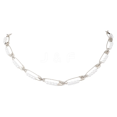 Round Imitated Pearl Acrylic Dangle Earrings & Necklaces Sets SJEW-JS01363-1