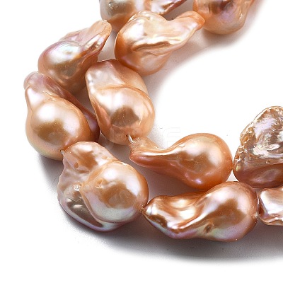 Natural Nucleated Pearl Beads Strands PEAR-B004-15M-06B-1