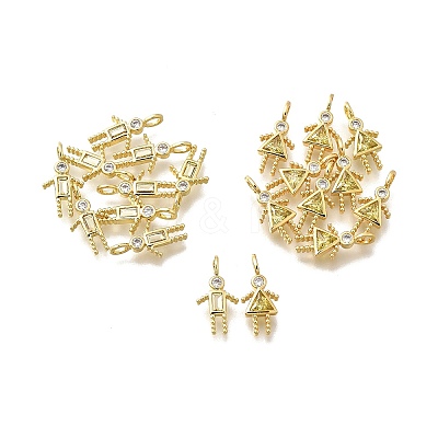 Brass Micro Pave Cubic Zirconia Pendants KK-D339-02G-11-1