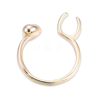 Brass Open Cuff Ring Cadmium Free & Nickel Free & Lead Free RJEW-N039-04LG-1