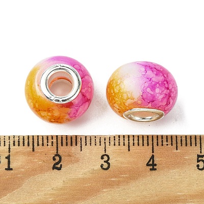Two Tone Glass European Beads GPDL-K003-01E-1