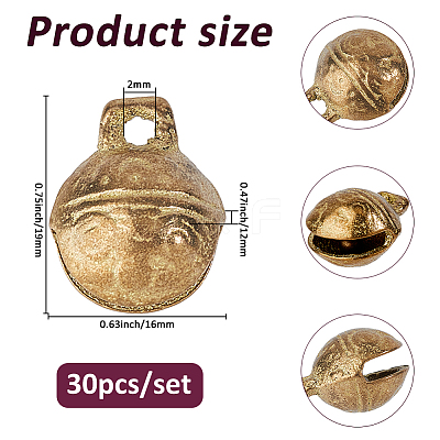 Brass Bell Pendants KKB-FH0001-01A-1