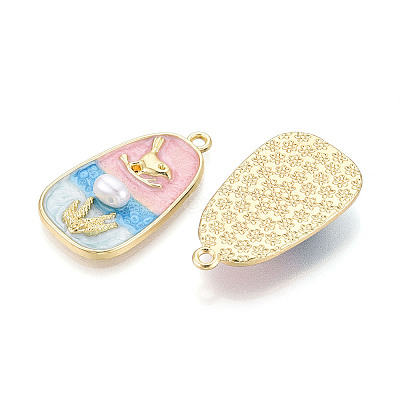 Rack Plating Alloy Enamel Pendants ENAM-N066-14KCG-1