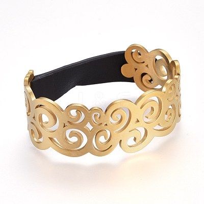 304 Stainless Steel Bangles X-BJEW-F354-14G-1