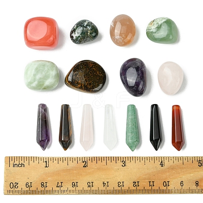 15Pcs 15 Styles Natural Mixed Gemstone Beads G-FS0005-81-1