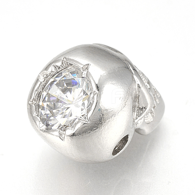 Brass Cubic Zirconia Beads ZIRC-Q015-112P-1