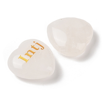 Natural Quartz Crystal Heart Engraving MBTI Figurines Statues for Home Office Desk Decorations G-K353-05B-1